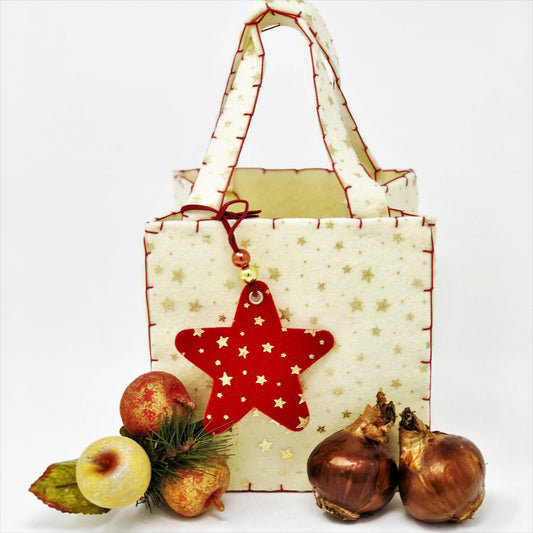 Narcissus - Paperwhite Bulbs in a Starry Felt Tote Gift Bag